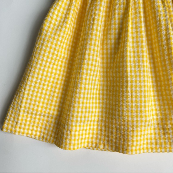 Ralph Lauren Yellow and White Gingham Seersucker Dress and Bloomer, Size 12M - Picture 4 of 12